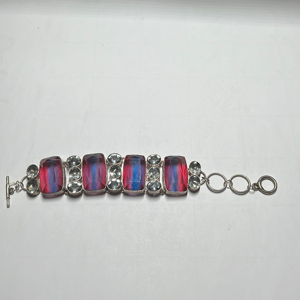 Handmade quartz and sterling silver bracelet from Etsy nwot